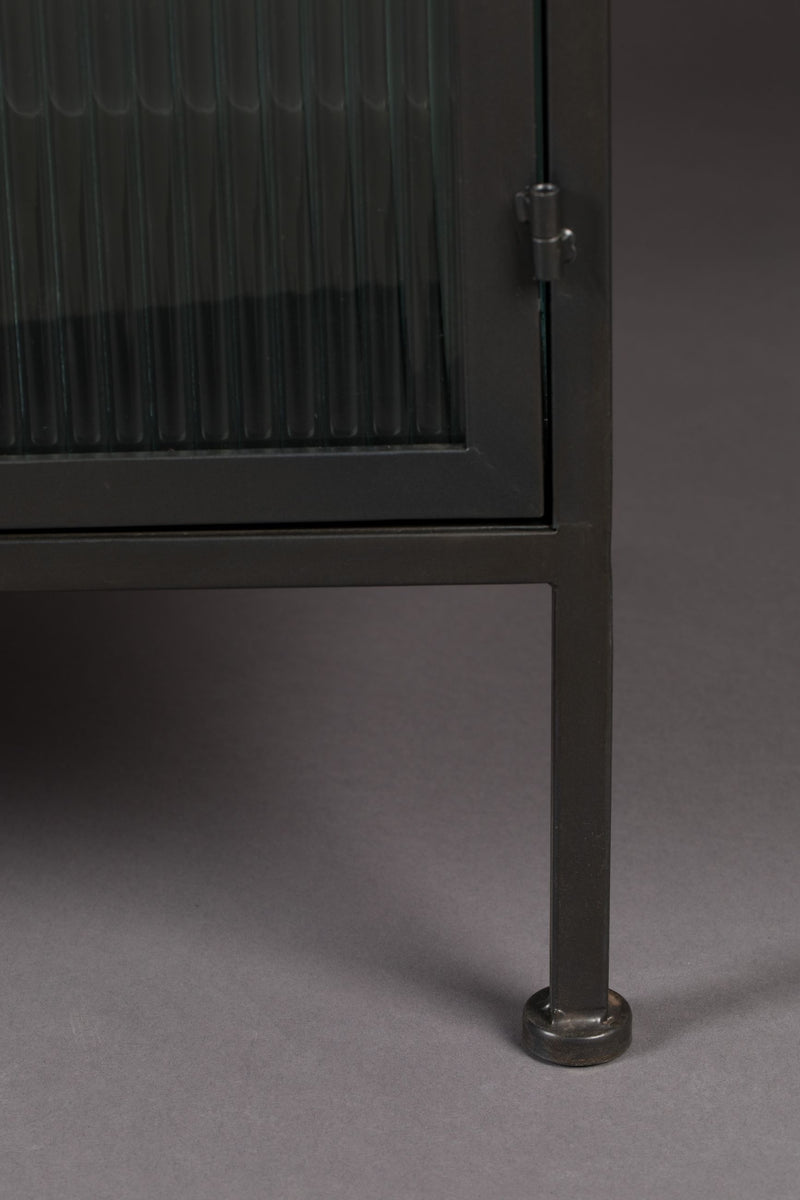 Sideboard Boli aus Glas und schwarzem Stahl von Dutchbone