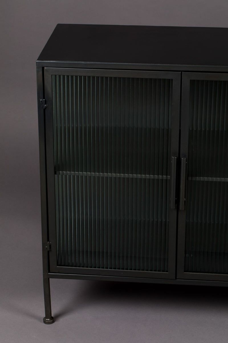 Sideboard Boli aus Glas und schwarzem Stahl von Dutchbone