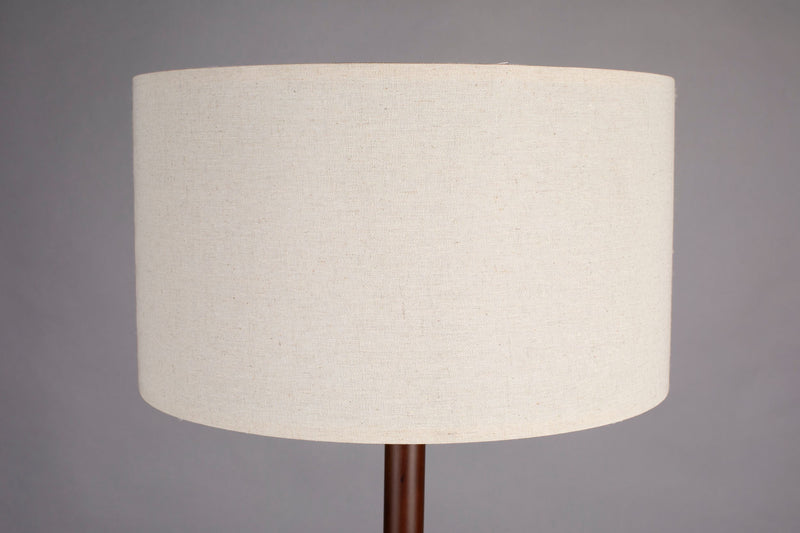 Stehlampe Jackson mit Leinenschirm und Travertin-Sockel, Dutchbone