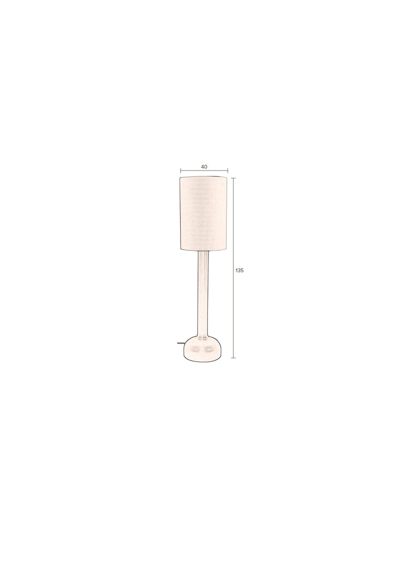 Stehlampe Jones von Dutchbone mit Gestell aus Gummibaumholz in Beige