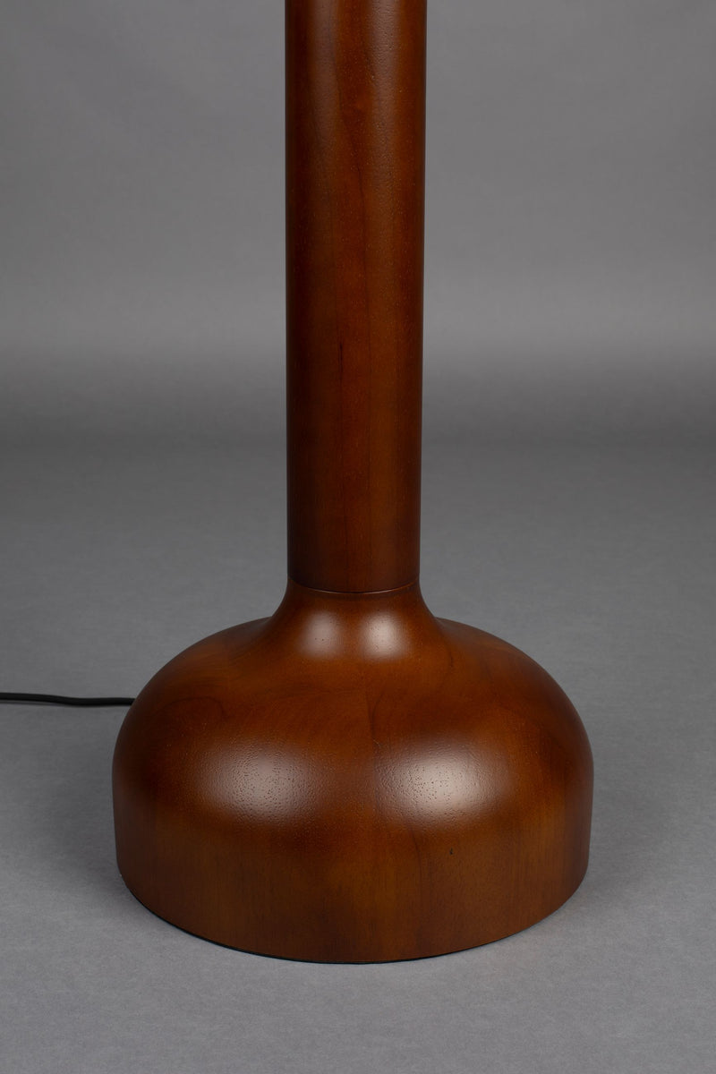 Stehlampe Jones von Dutchbone mit Gestell aus Gummibaumholz in Beige