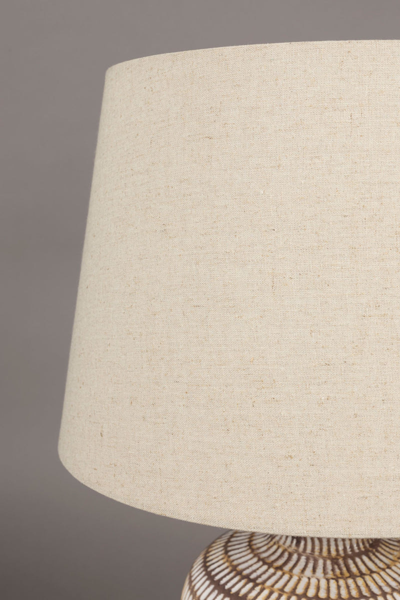 Tischlampe Russel mit handbemaltem Keramikfuß in Beige von Dutchbone