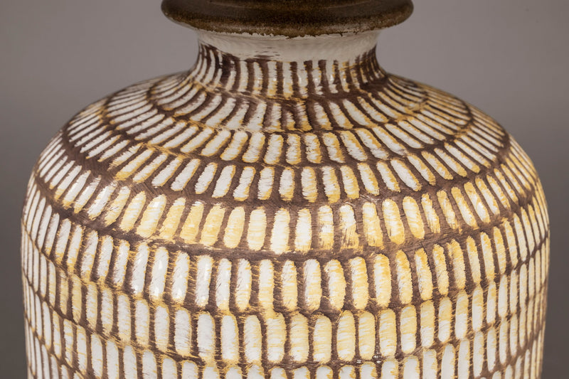 Tischlampe Russel mit handbemaltem Keramikfuß in Beige von Dutchbone