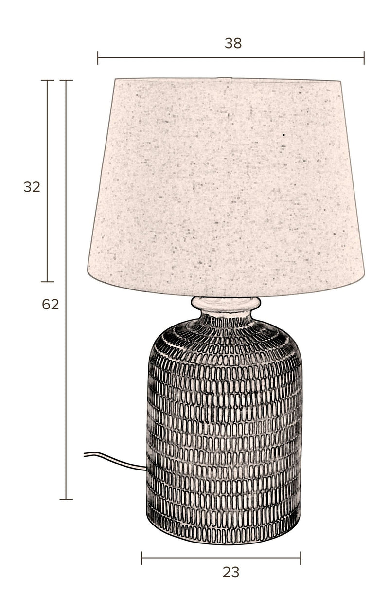 Tischlampe Russel mit handbemaltem Keramikfuß in Beige von Dutchbone