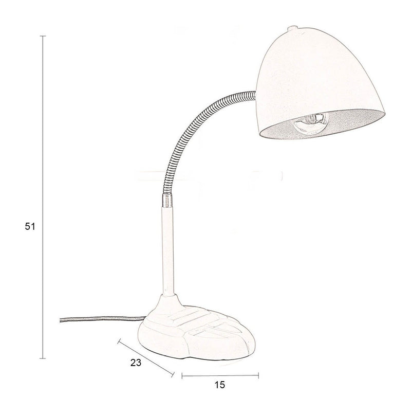 Tischlampe Janna in Beige mit flexiblem Metallfuß von Dutchbone