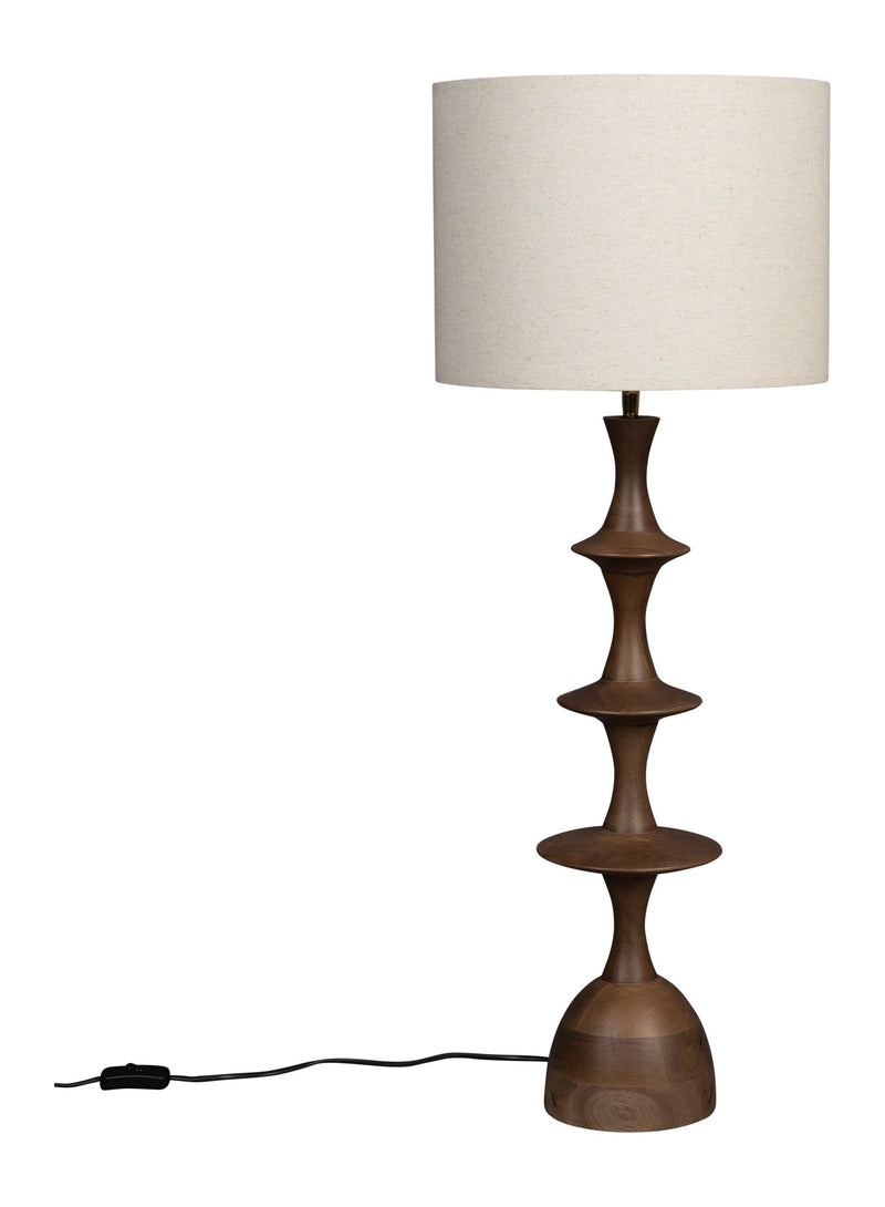Tischlampe Cath von Dutchbone aus Mangoholz mit Walnuss-Finish