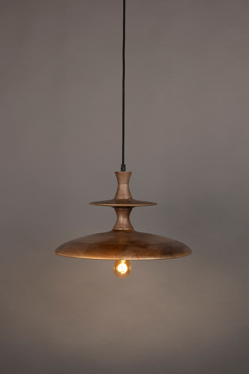 Pendelleuchte Cath L Walnut aus Mangoholz, Vintage-Design Dutchbone