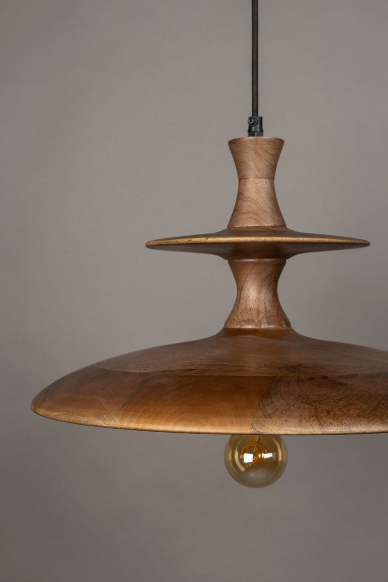 Pendelleuchte Cath L Walnut aus Mangoholz, Vintage-Design Dutchbone