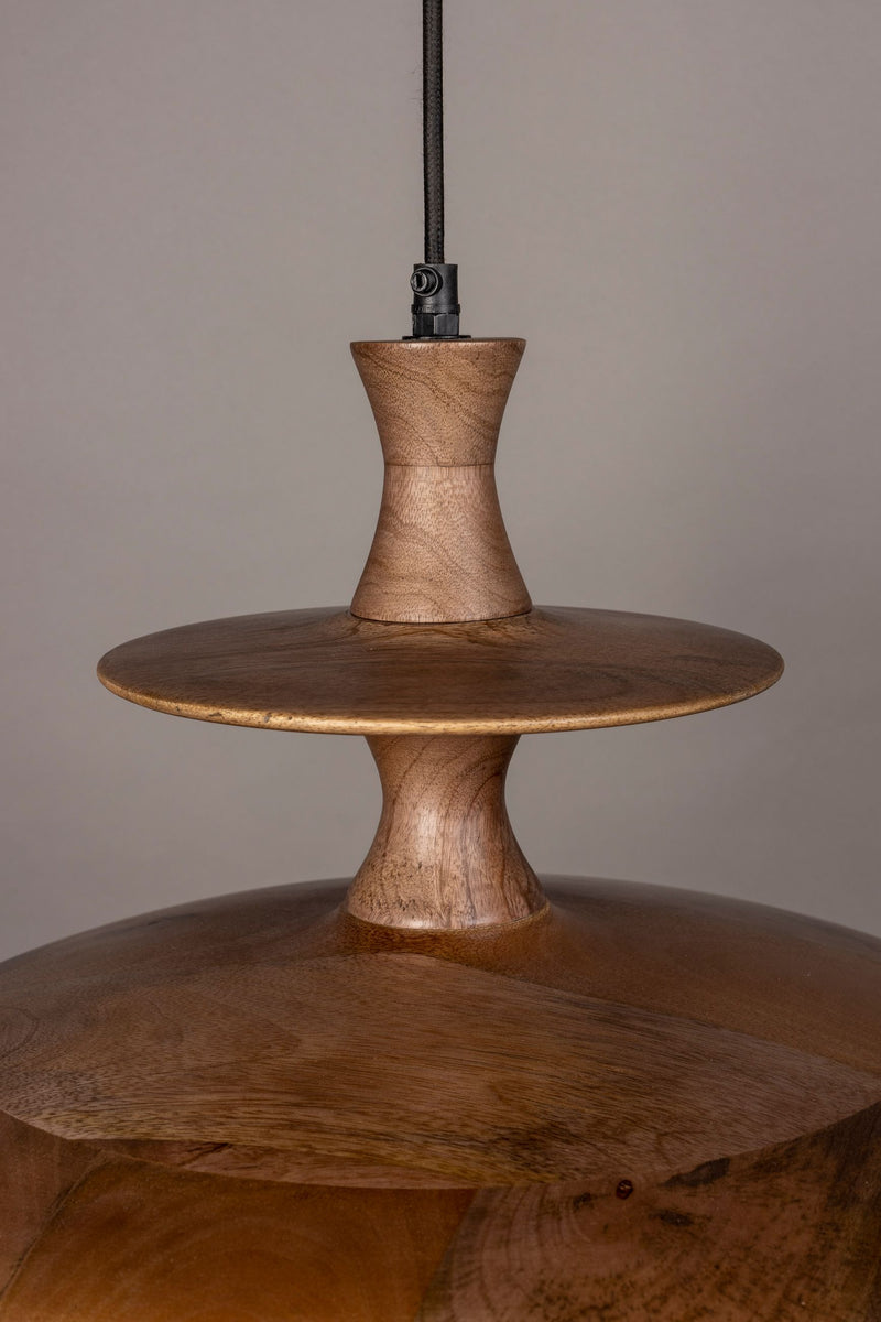 Pendelleuchte Cath L Walnut aus Mangoholz, Vintage-Design Dutchbone