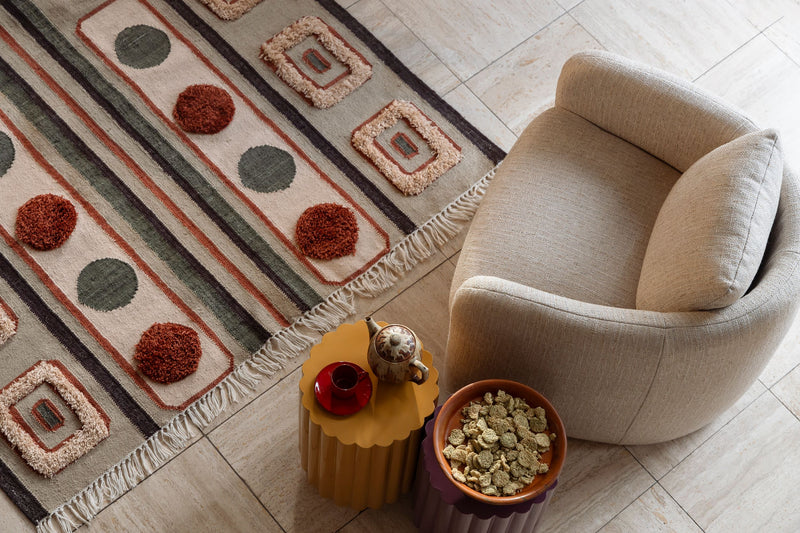 Teppich Haydon 160x230 Grau von Dutchbone im Boho-Retro-Stil fürs