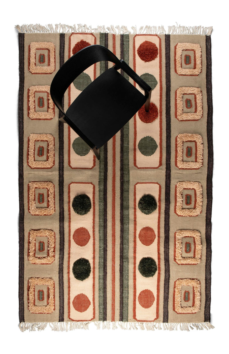 Teppich Haydon 160x230 Grau von Dutchbone im Boho-Retro-Stil fürs