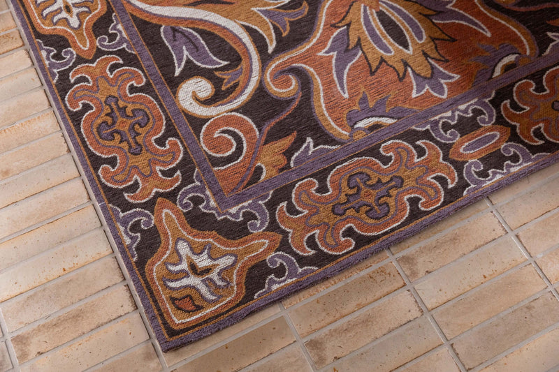 Teppich Bashmira 160x230 in Orange von Dutchbone im Retro-70er-Design