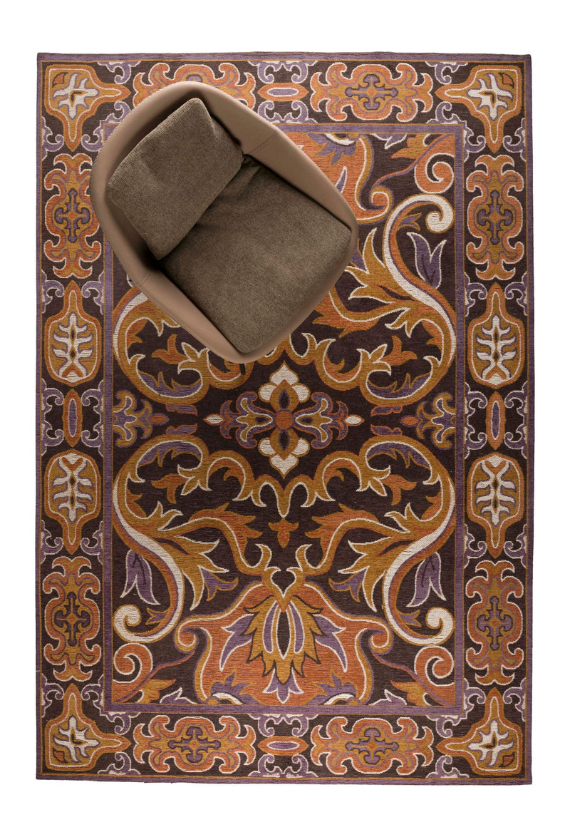 Teppich Bashmira 160x230 in Orange von Dutchbone im Retro-70er-Design