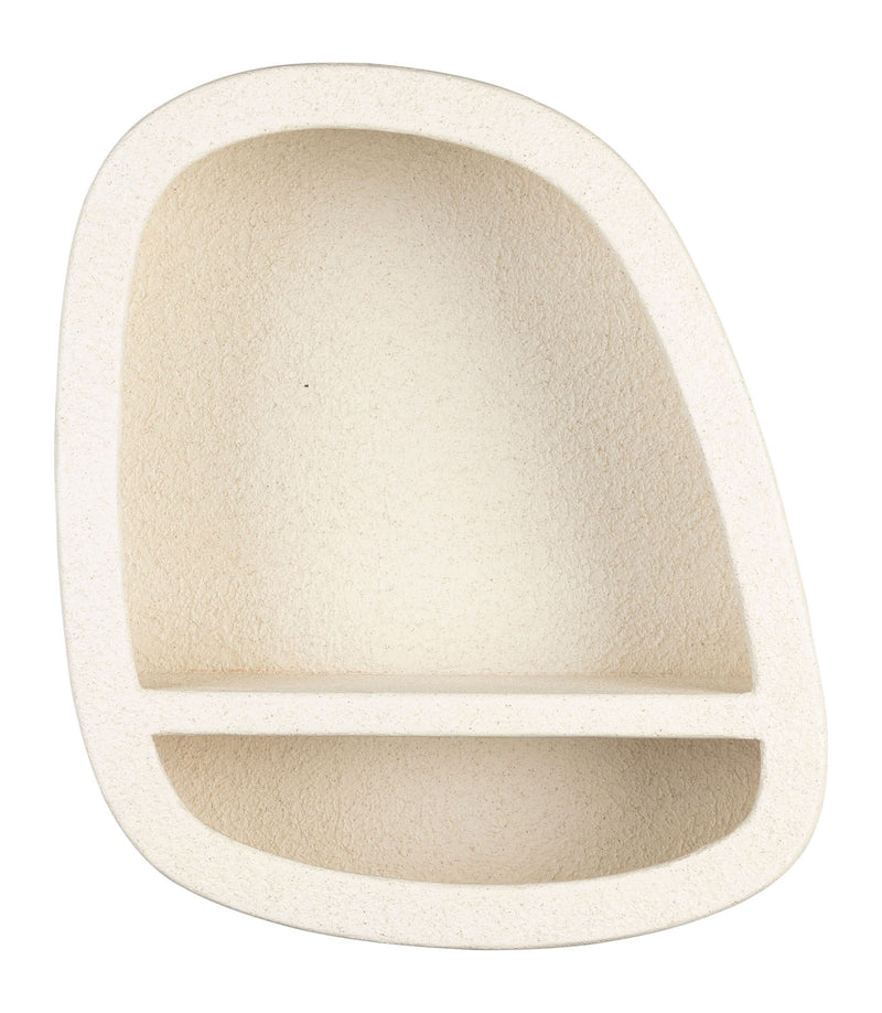 Wandregal Veda aus recyceltem Marmor, Beige – Wohnzimmer-Deko