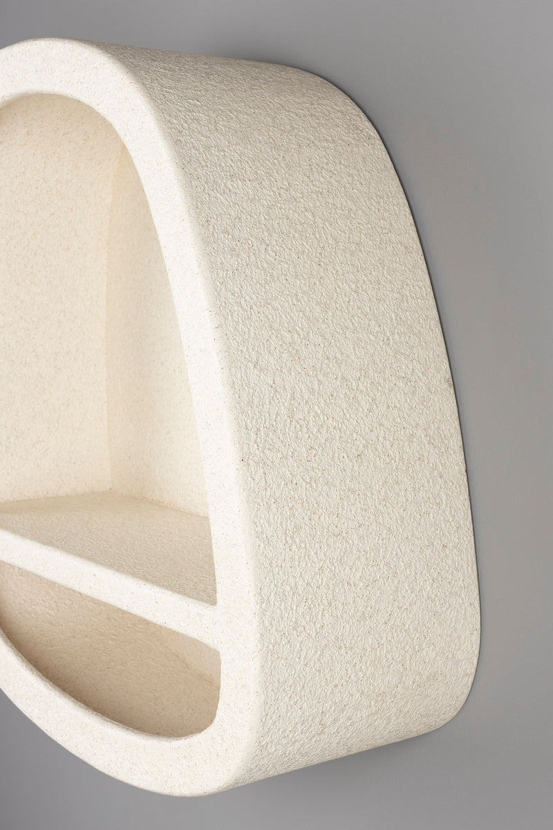 Wandregal Veda aus recyceltem Marmor, Beige – Wohnzimmer-Deko