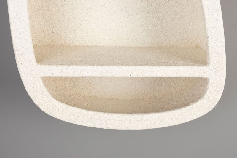 Wandregal Veda aus recyceltem Marmor, Beige – Wohnzimmer-Deko