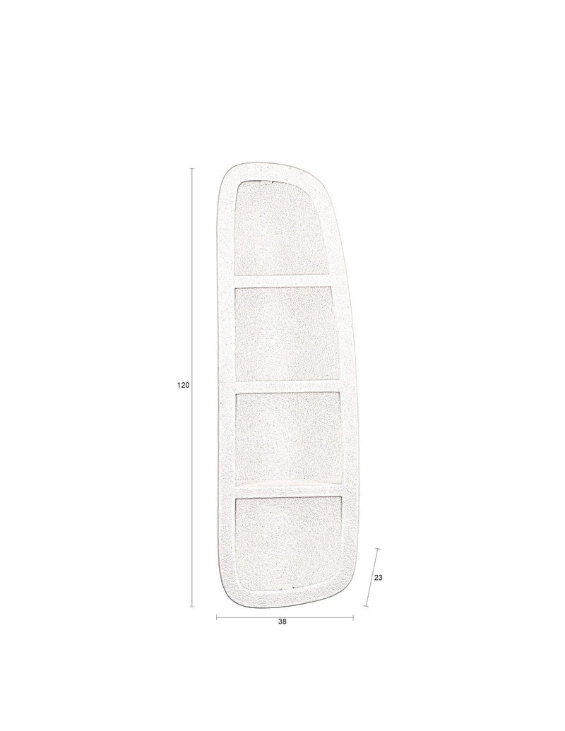 Wandregal Veda mit 3 Ablagen aus recyceltem Marmor in Beige/Natur