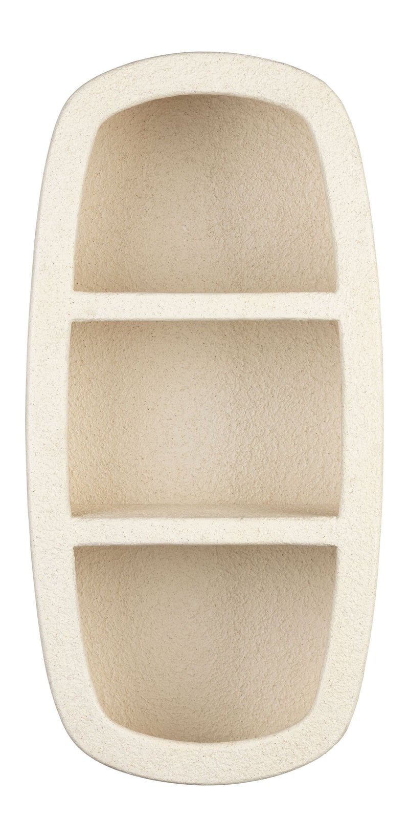 Wandregal Veda mit 2 Böden aus recyceltem Marmor, Beige, Dutchbone