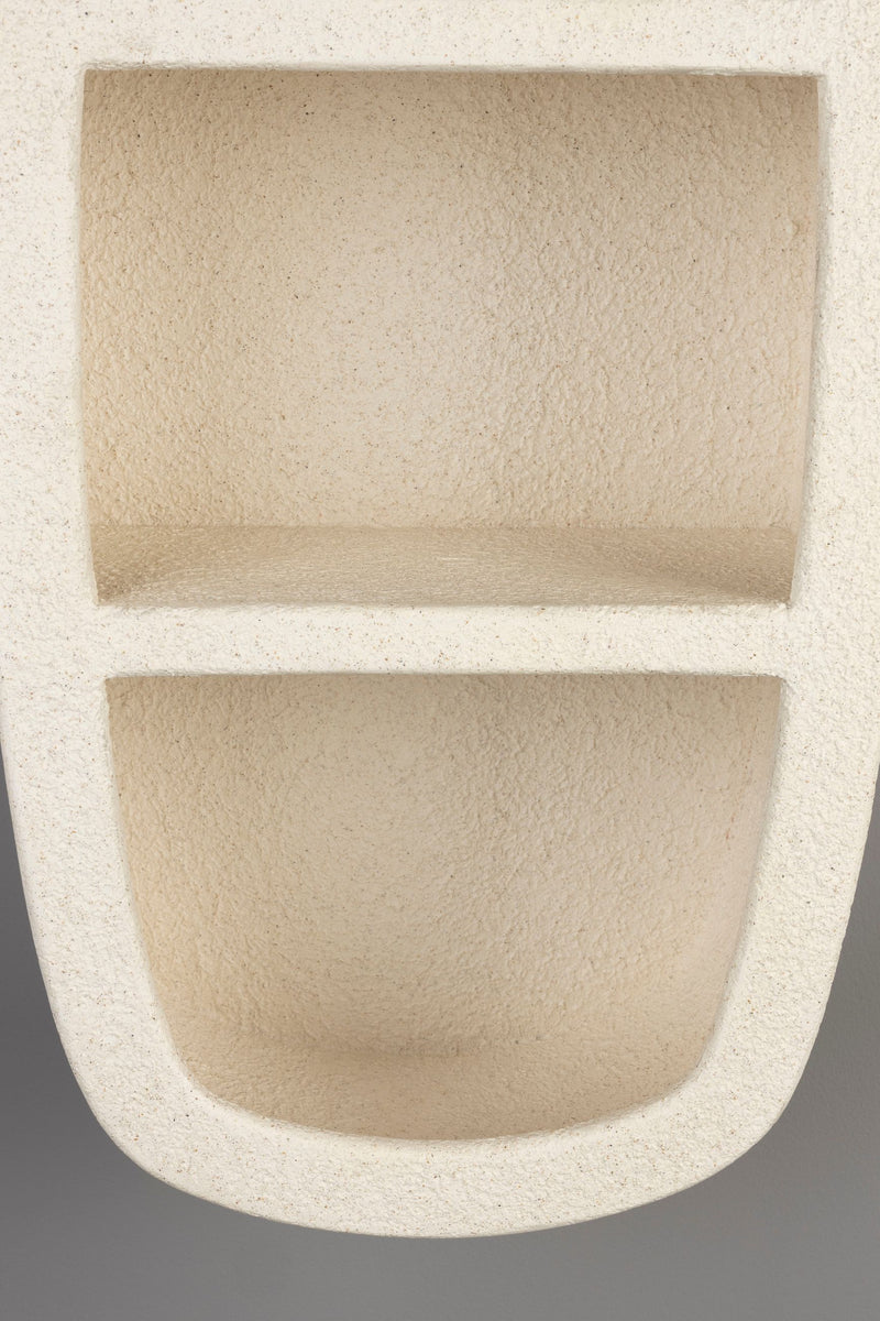 Wandregal Veda mit 2 Böden aus recyceltem Marmor, Beige, Dutchbone