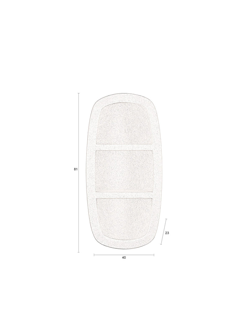 Wandregal Veda mit 2 Böden aus recyceltem Marmor, Beige, Dutchbone