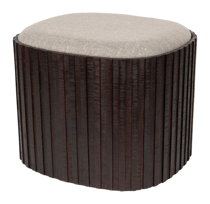 Sitzpouf Bay von Dutchbone mit Stauraum, Teakholz in Walnuss-Braun