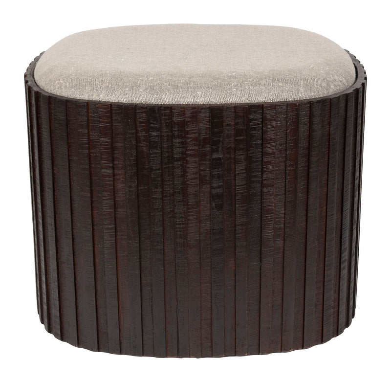 Sitzpouf Bay von Dutchbone mit Stauraum, Teakholz in Walnuss-Braun