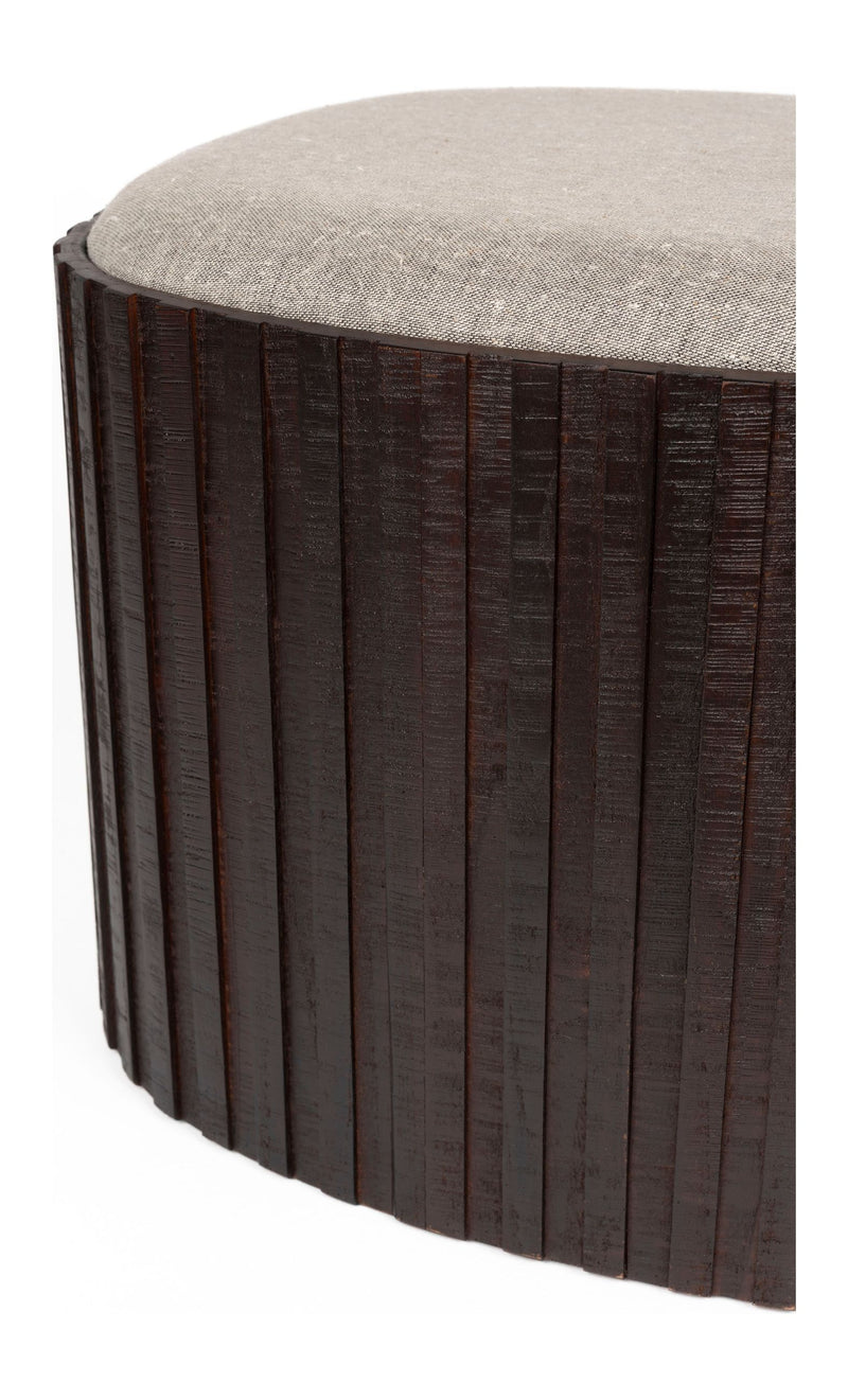 Sitzpouf Bay von Dutchbone mit Stauraum, Teakholz in Walnuss-Braun