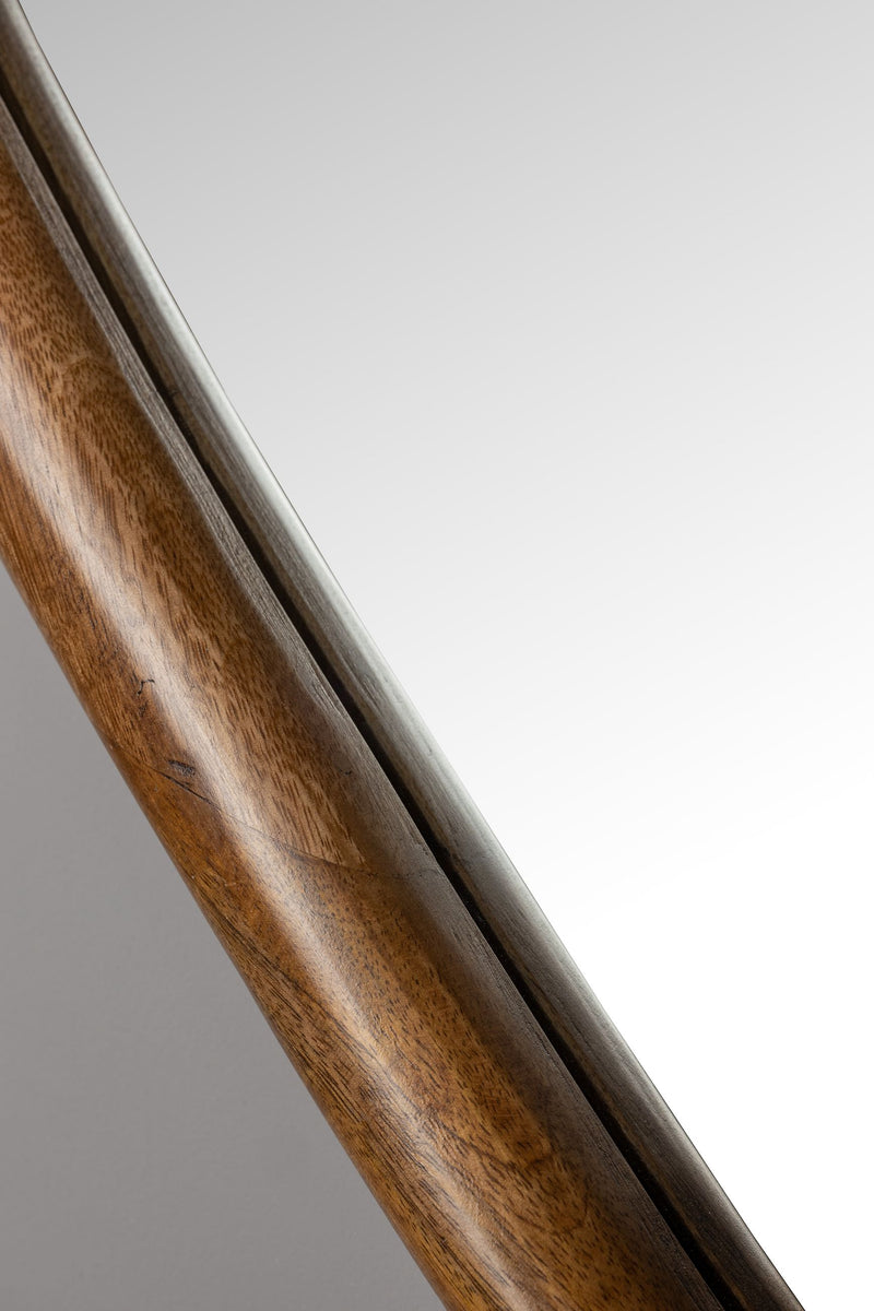 Wandspiegel Ashley Walnut aus massivem Mangoholz im Boho-Chic-Stil