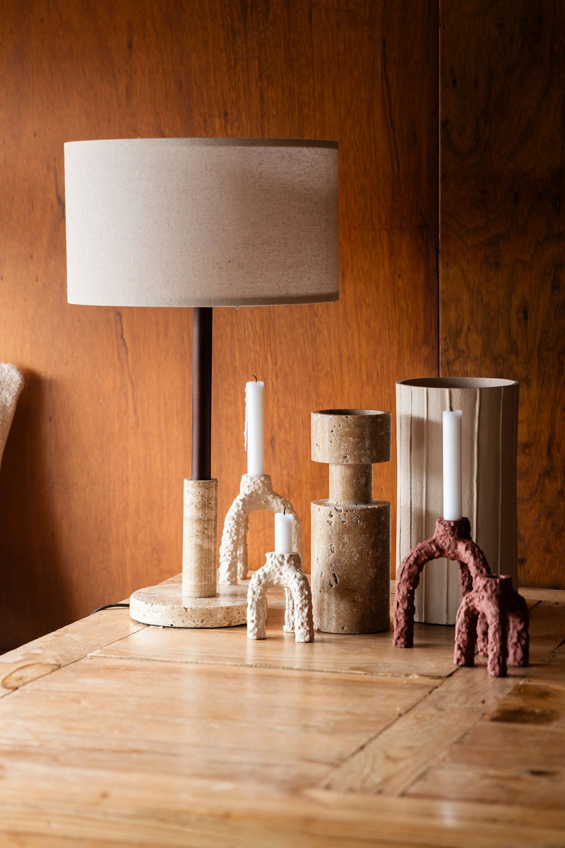 Deko-Vase Rander Beige von Dutchbone aus wasserdichtem Aluminium