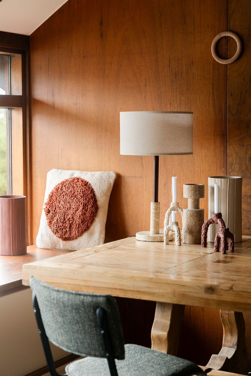 Kerzenständer Paros Beige aus Massivmarmor im Boho-Chic für Esszimmer