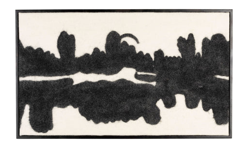 Wandbild Samudra von Dutchbone in Schwarz mit abstraktem Landschaftsmotiv aus Filz, Gesamtansicht.