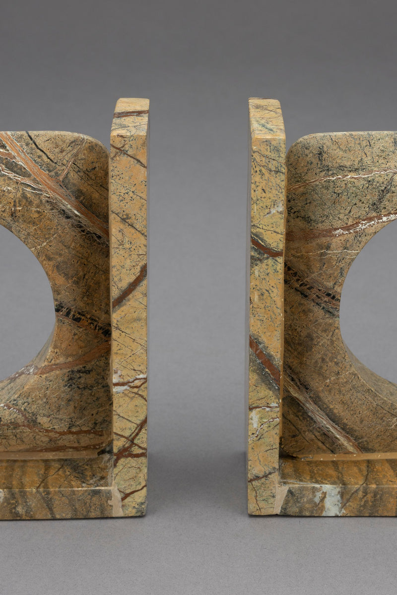 Buchstütze Satpura im 2er-Set aus braunem Marmor von Dutchbone