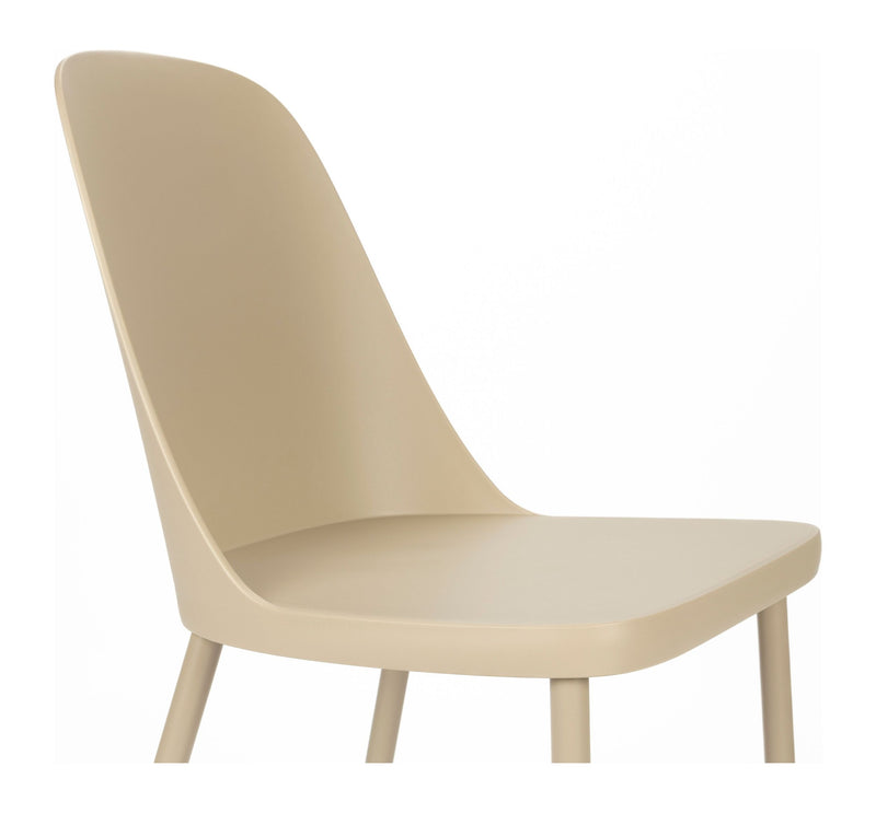 Esszimmerstuhl Pip im 2er-Set, Beige mit durchgefärbtem Metallgestell