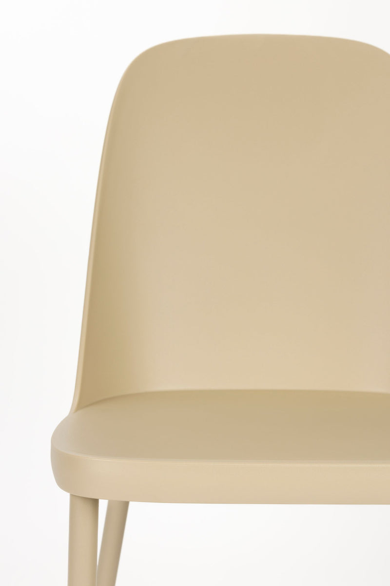 Esszimmerstuhl Pip im 2er-Set, Beige mit durchgefärbtem Metallgestell