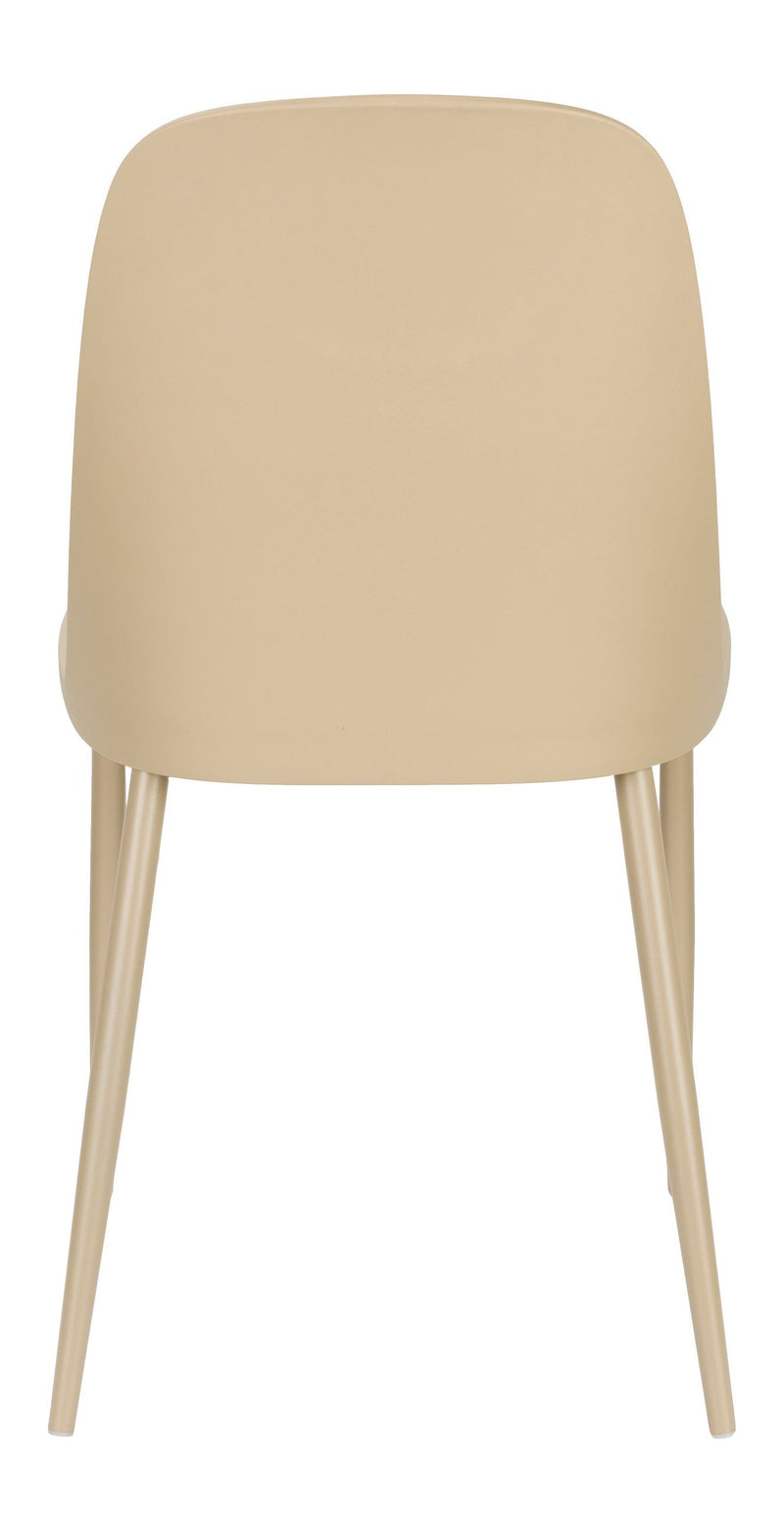 Esszimmerstuhl Pip im 2er-Set, Beige mit durchgefärbtem Metallgestell