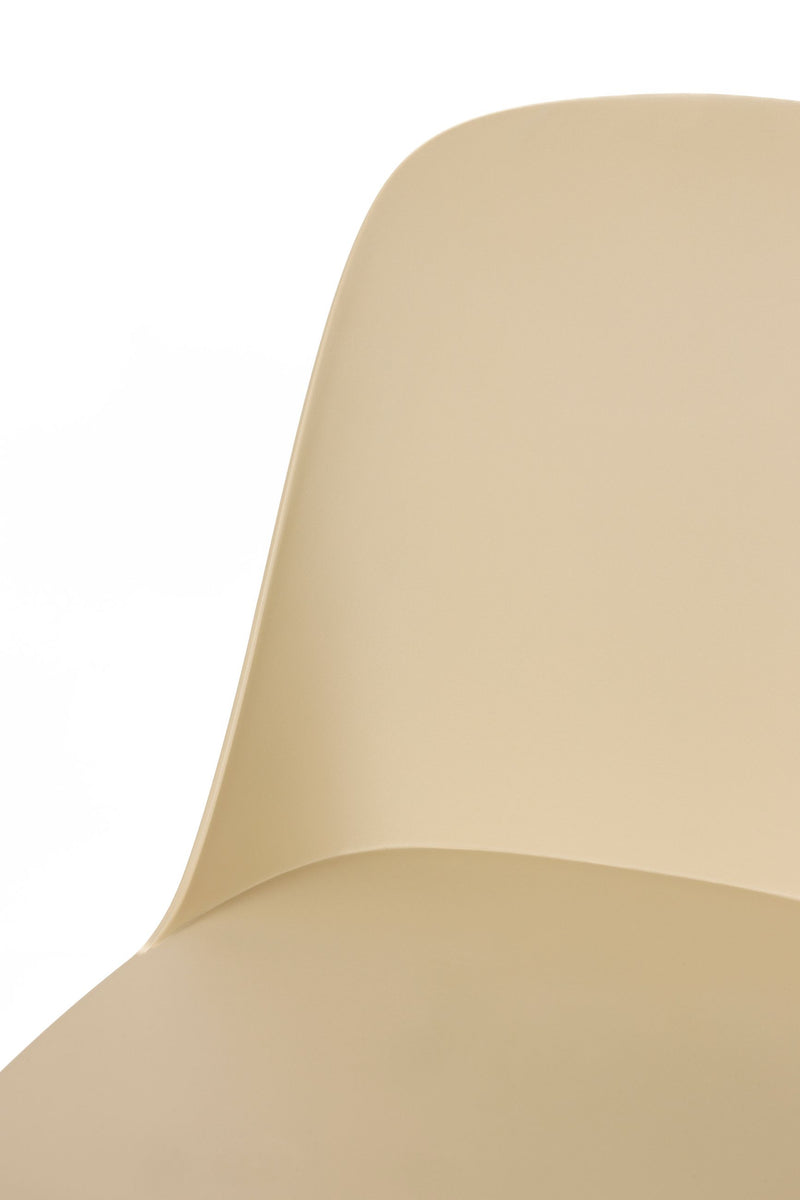 Esszimmerstuhl Pip im 2er-Set, Beige mit durchgefärbtem Metallgestell