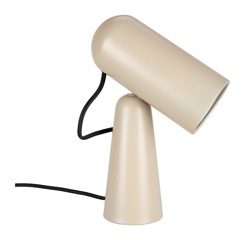 Schreibtischlampe Vesper Beige mit drehbarem Metall-Lampenschirm