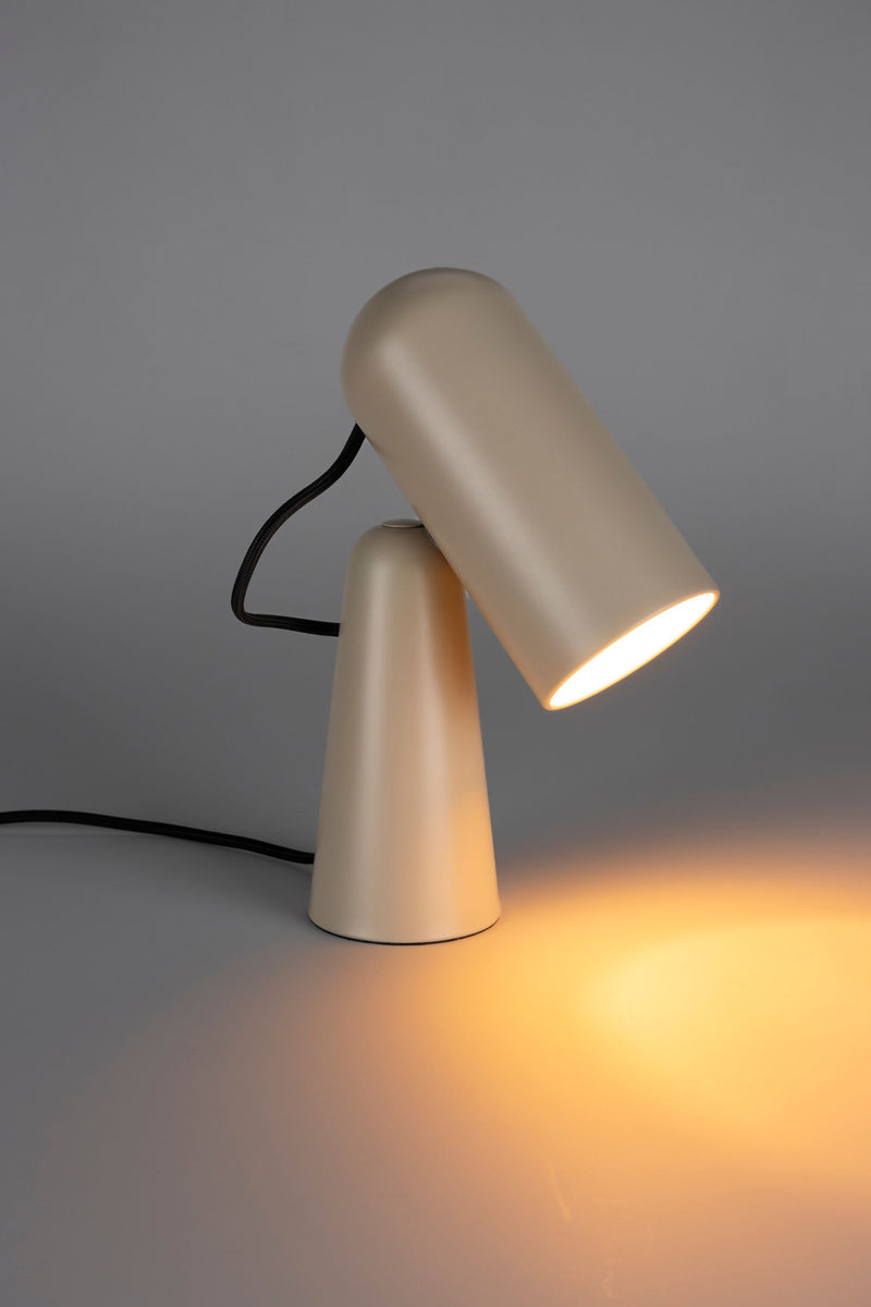 Schreibtischlampe Vesper Beige mit drehbarem Metall-Lampenschirm