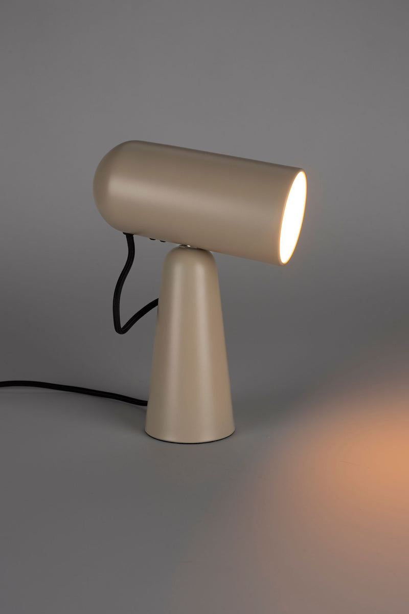 Schreibtischlampe Vesper Beige mit drehbarem Metall-Lampenschirm