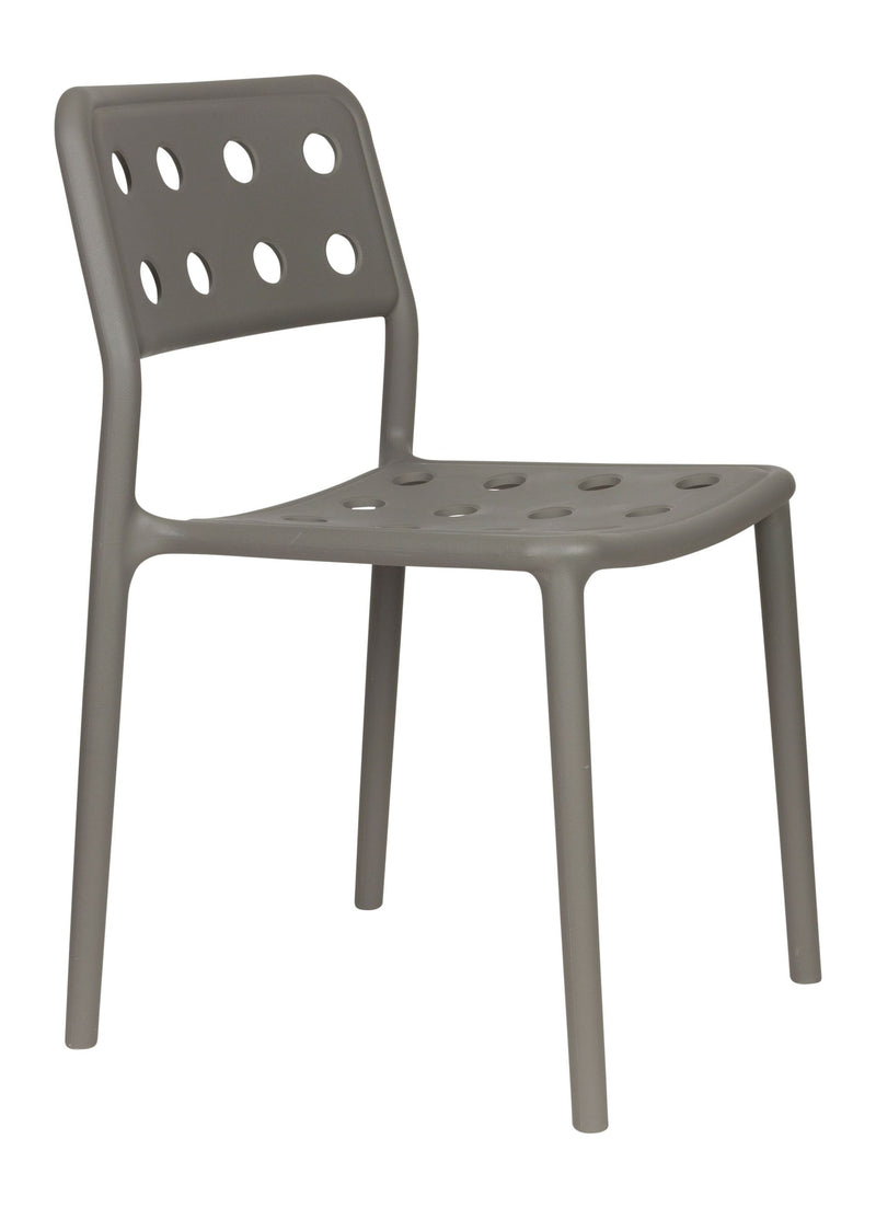 Gartenstuhl Serra im 4er-Set, Grau aus wetterfestem Kunststoff