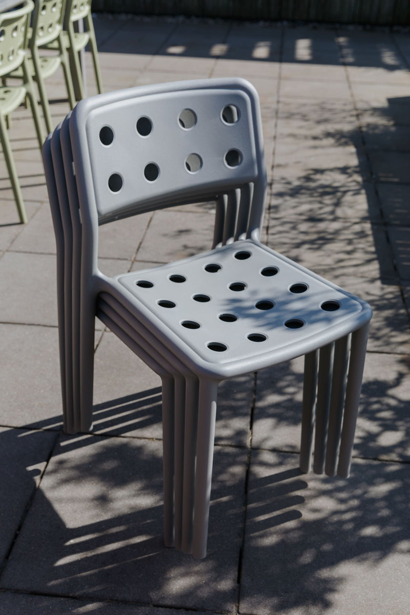 Gartenstuhl Serra im 4er-Set, Grau aus wetterfestem Kunststoff