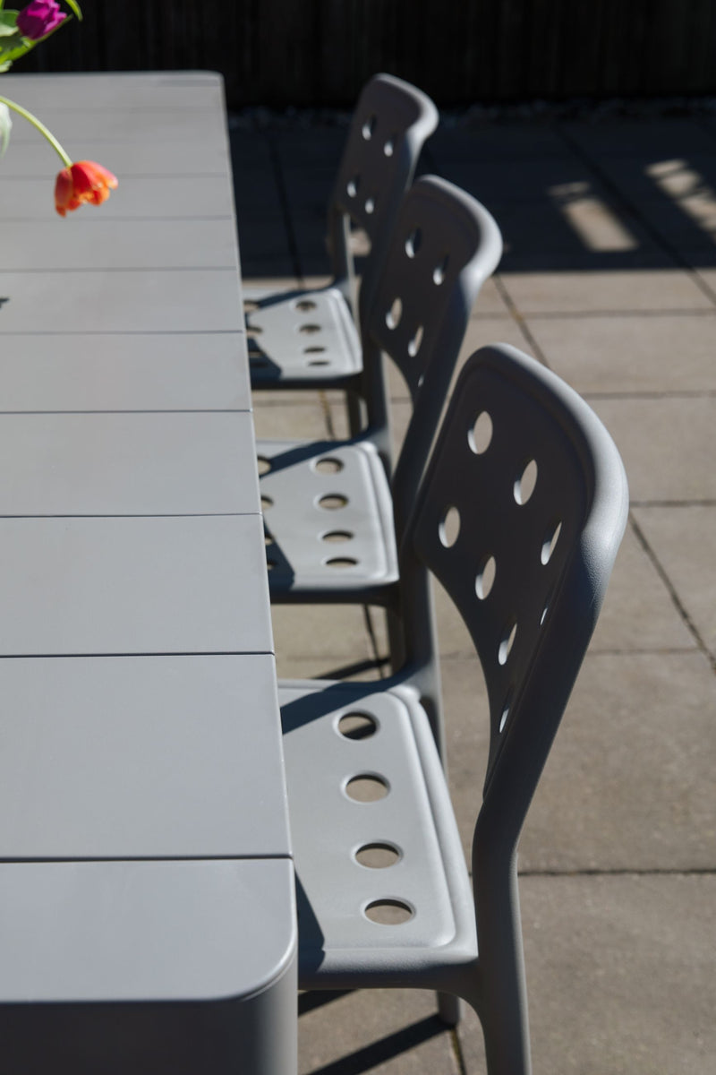 Gartenstuhl Serra im 4er-Set, Grau aus wetterfestem Kunststoff