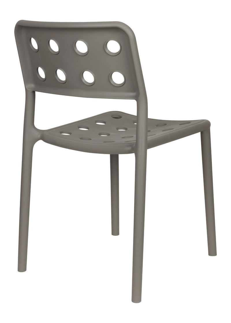 Gartenstuhl Serra im 4er-Set, Grau aus wetterfestem Kunststoff