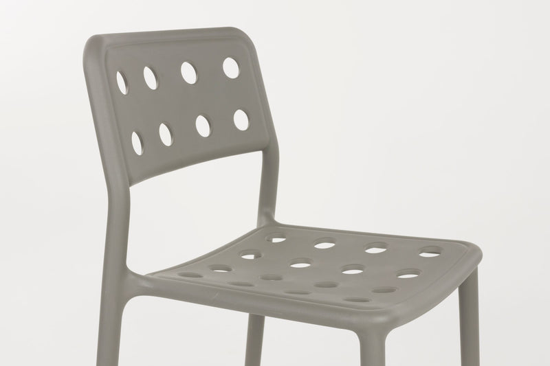 Gartenstuhl Serra im 4er-Set, Grau aus wetterfestem Kunststoff