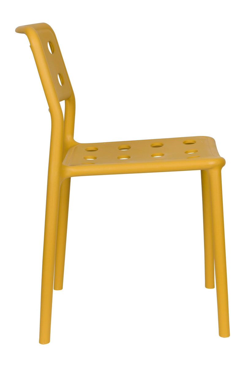 Gartenstuhl Serra im 4er-Set, Ochre-Gelb aus wetterfestem Kunststoff