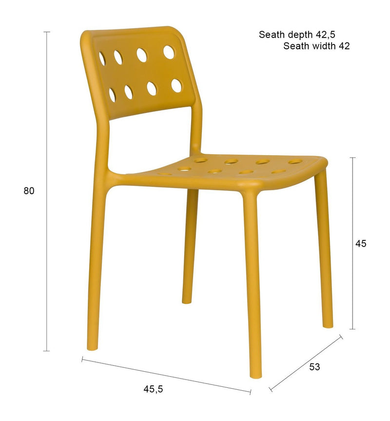 Gartenstuhl Serra im 4er-Set, Ochre-Gelb aus wetterfestem Kunststoff
