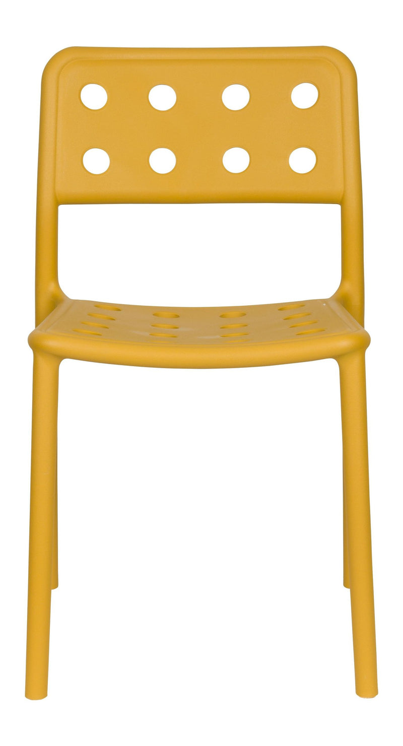 Gartenstuhl Serra im 4er-Set, Ochre-Gelb aus wetterfestem Kunststoff