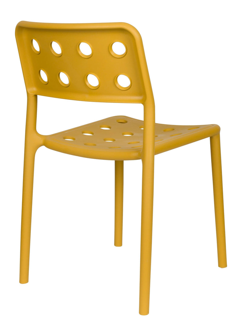 Gartenstuhl Serra im 4er-Set, Ochre-Gelb aus wetterfestem Kunststoff
