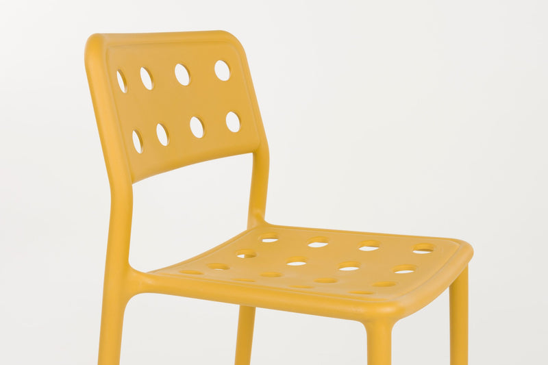 Gartenstuhl Serra im 4er-Set, Ochre-Gelb aus wetterfestem Kunststoff