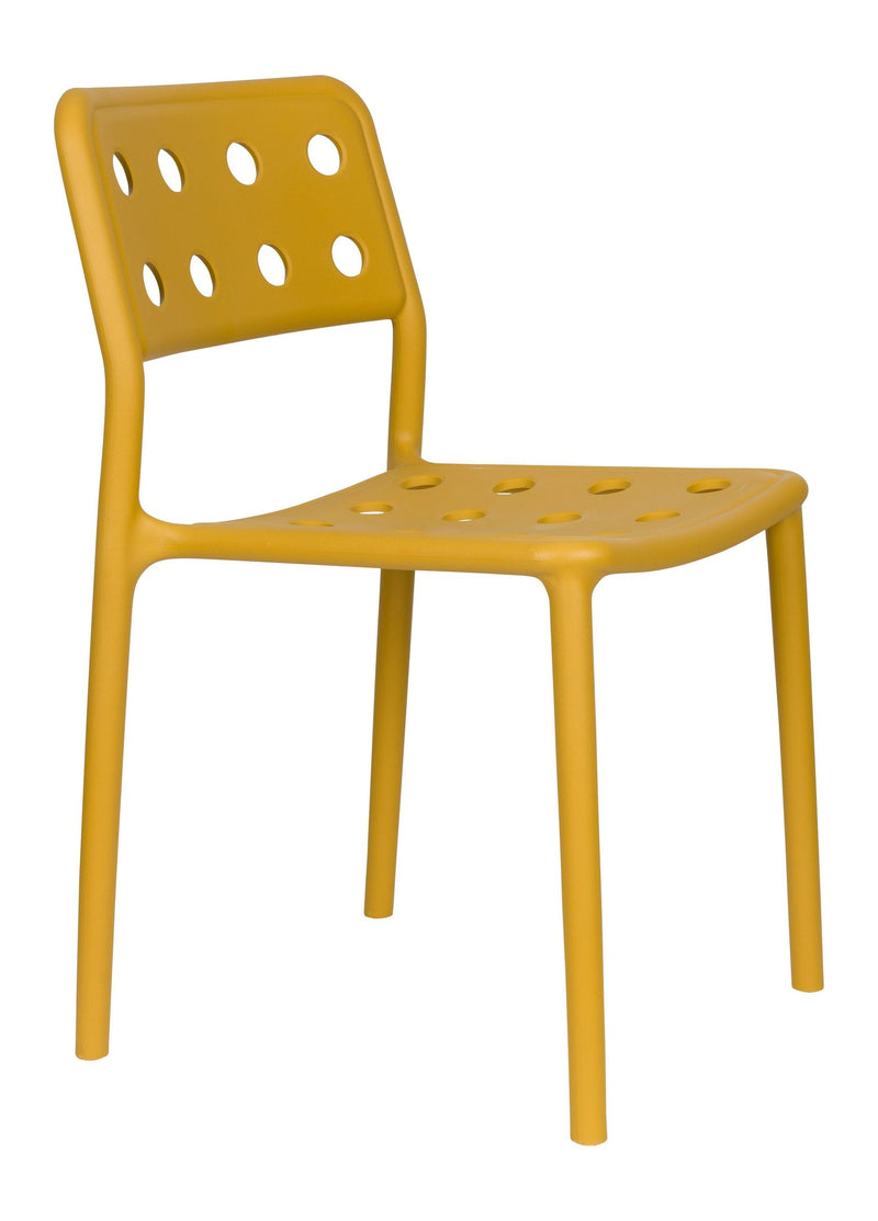 Gartenstuhl Serra im 4er-Set, Ochre-Gelb aus wetterfestem Kunststoff